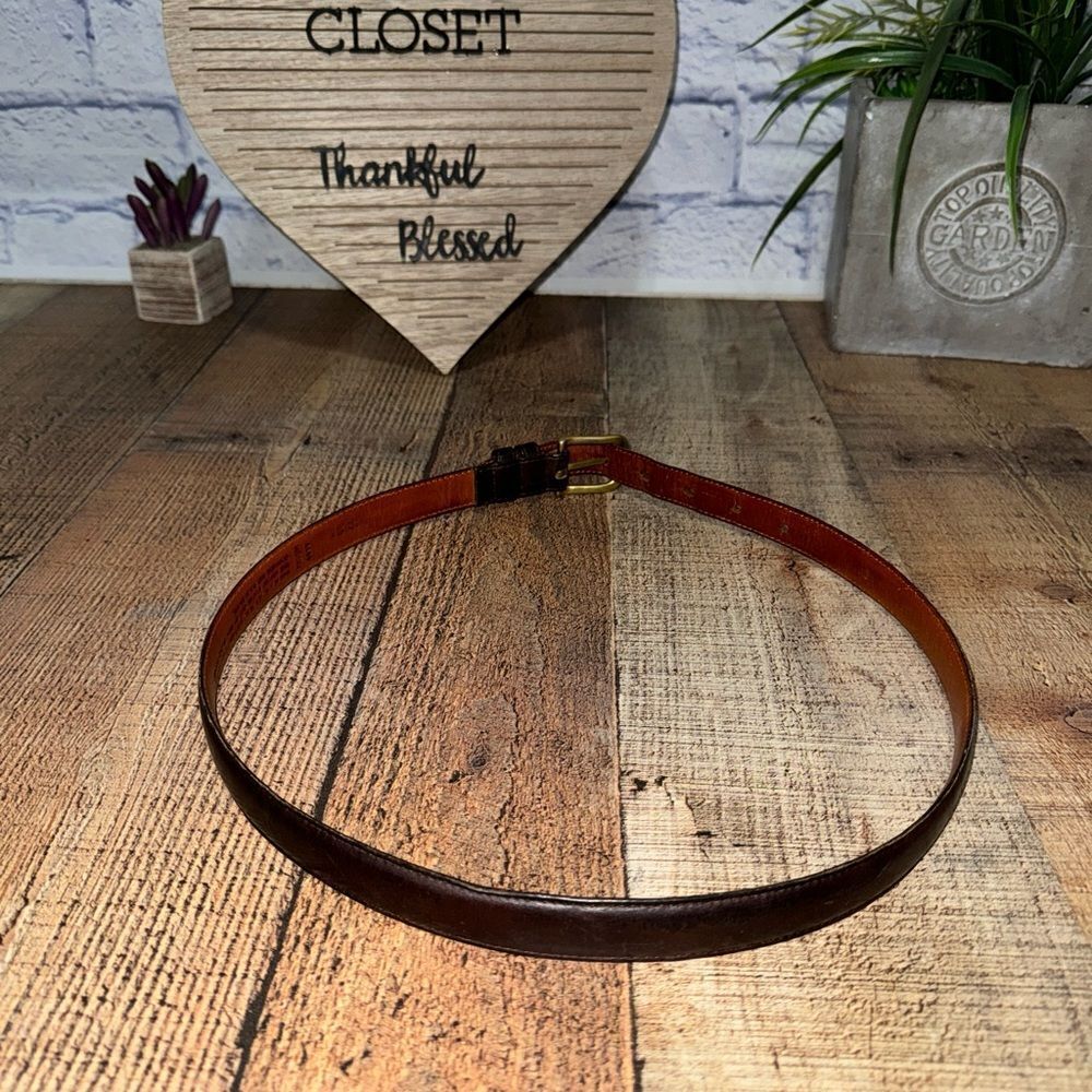 Vintage Coach 6600 Mocha Brown Leather Belt Size 32 - Picture 5 of 10